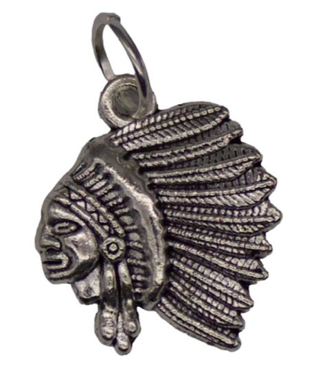 3/4" Indian Head amulet - Click Image to Close