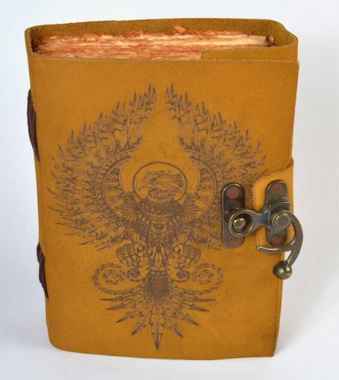 Phoenix aged looking paper leather w/ latch - Click Image to Close