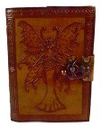 Fairy Journal with Spotted Wings aged looking paper leather w/ latch