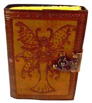 Fairy Journal aged looking paper leather w/ latch