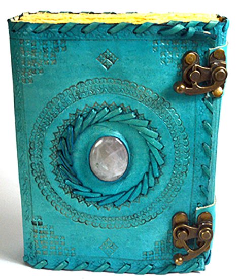 Blue with Stone aged looking paper leather w/ latch - Click Image to Close