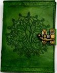 5" x 7" green Tree of Life leather w/ latch 5" x 7" green Tree of Life leather w/ latch