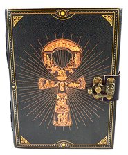 5" x 7" Ankh leather blank book w/ latch