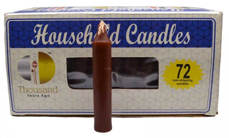 (set of 72) Brown 4" household candles - Click Image to Close