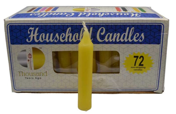 (set of 72) Yellow 4\" household candles