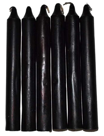 (set of 6) Black 6\" household candle
