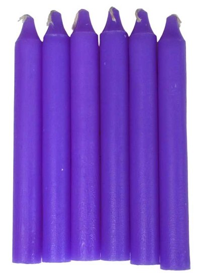 (set of 6) Purple 6\" household candle