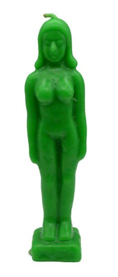 6 3/4\" Green Woman candle