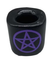 Pentagram Purple Black Ceramic Holder