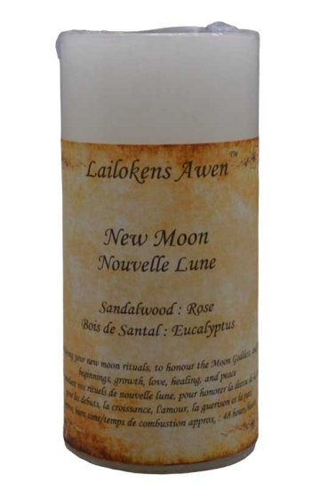 4" New Moon scented Lailokens Awen candle - Click Image to Close