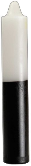 9" White/ Black Pillar candle - Click Image to Close