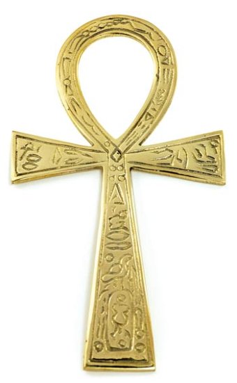 Brass Ankh 4\"x7 1/4\"