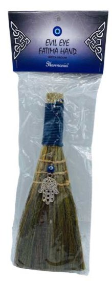 9\" Broom Evil Eye Fatima Hand