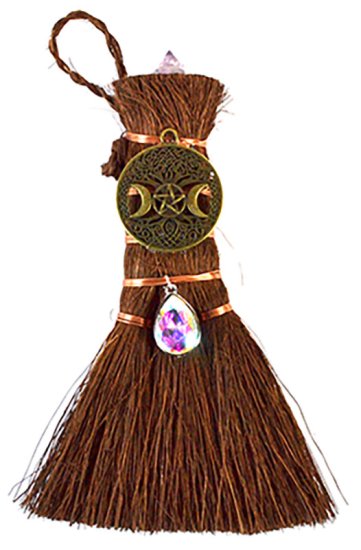 6\" Triple Moon & Pentagram broom