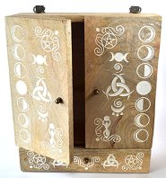 11 1/2"x 9 3/4"x 2 1/2" Moon Phases hanging cabinet