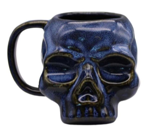 3 3/4\" Skull Blue mug