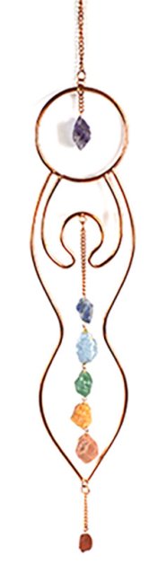 19"x 3" Goddess with Charka Stones wall hanging