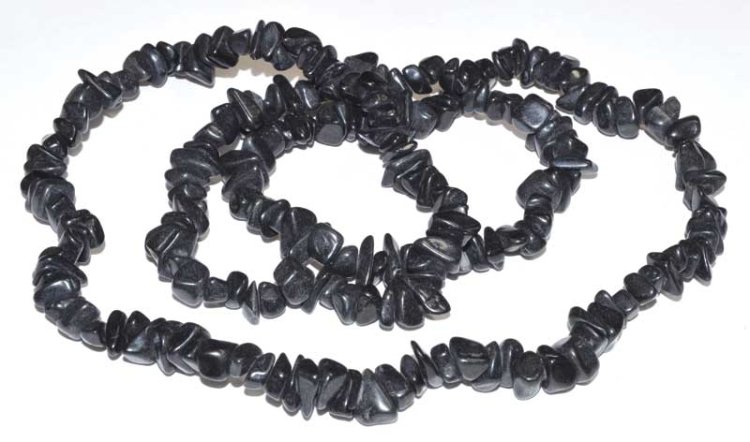 32\" Black Stone chip necklace