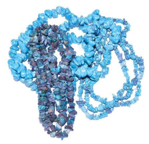 32\" Turquoise color chip necklace