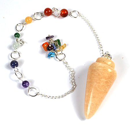 Moonstone, Peach 7 Chakra pendulum