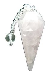 6-sided Rose Quartz pendulum