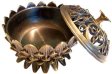 Lotus incense burner, antique bronze