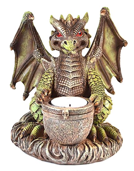 6 3/4" Dragon burner/ tea lite - Click Image to Close