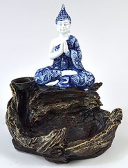 4 1/16" Blue Buddha backflow incense burner