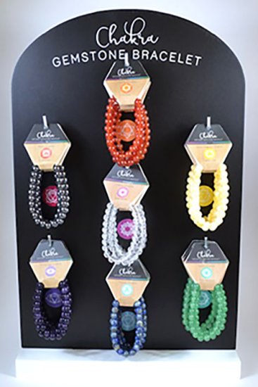 (set of 35) 7 Chakra bracelets W displat board - Click Image to Close