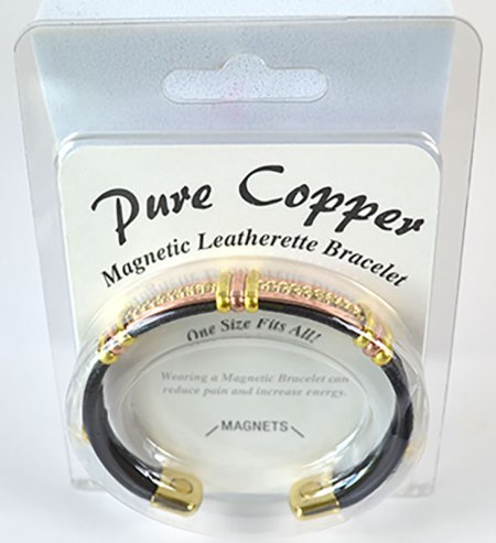 Magnetic Leatherette Copper bracelet (various styles)