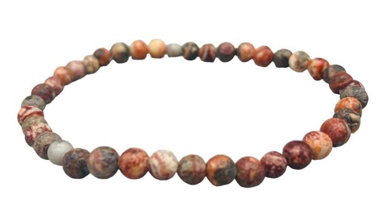 4mm Leopard Skin Jasper stretch bracelet - Click Image to Close