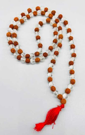 Rudraksha & Quartz japmala - Click Image to Close