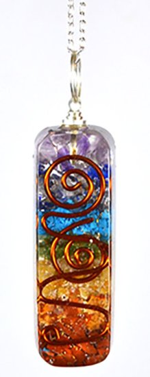 2" Orgone 7 Chakra W 20" chain - Click Image to Close