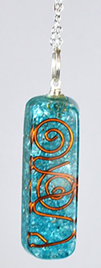 2\" Orgone Aquamarine W 20\" chain