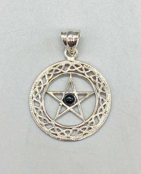 30mm Black Obsidian Pentagram