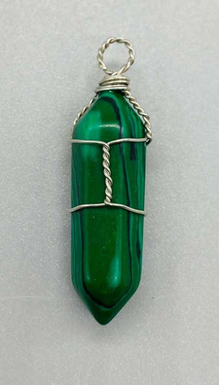 (set of 5) wire wrapped Malachite (Synthetic) point