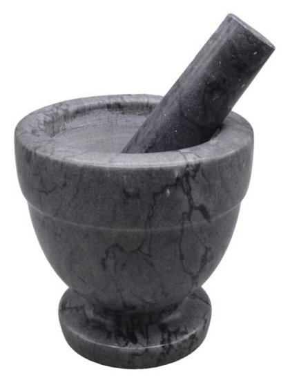 4\" Black Marble Mortar and Pestle Set