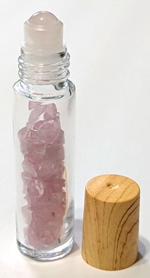 Rose quartz in roller bottle 10ml - Click Image to Close