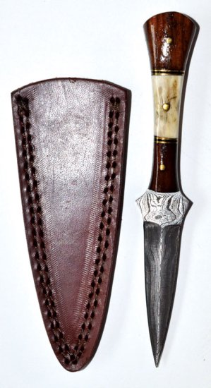 7\" Baby Stag Damascus athame