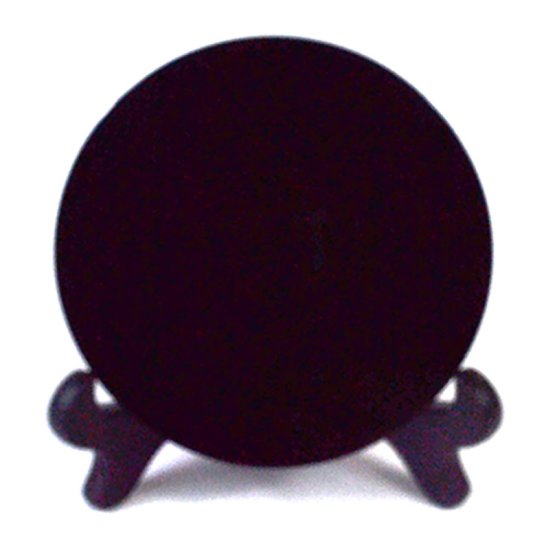 10cm Black Obsidian scrying mirror W/ stand - Click Image to Close