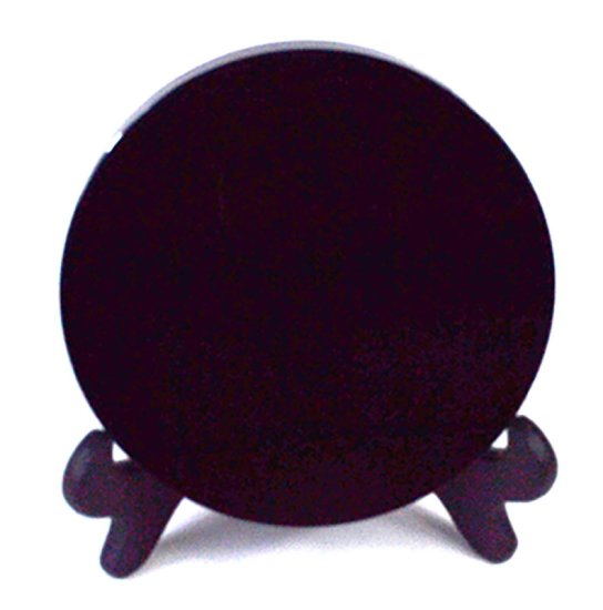 12cm Black Obsidian scrying mirror W/ stand - Click Image to Close