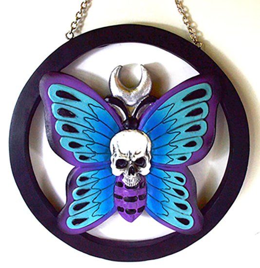 8" Skull on Butterfly - Click Image to Close