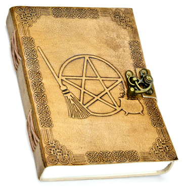 5\" x 7\" Broom Pentagram Embossed leather w/ latch