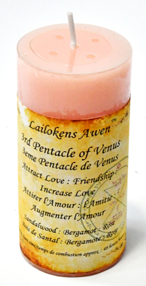 4\" 3rd Pentacle of Venus scented Lailokens Awen candle