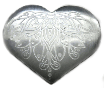 3\" Selenite heart , Lotus