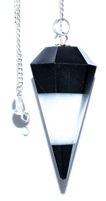 6-sided Tourmaline & White Agate pendulum