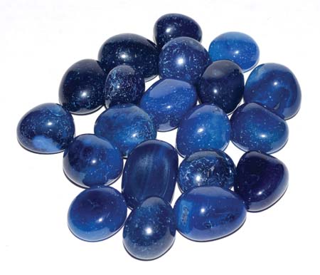 1 lb Onyx, Blue tumbled stones (heat treated) - Click Image to Close