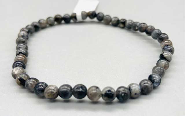 4mm Labradorite, Black bracelet - Click Image to Close