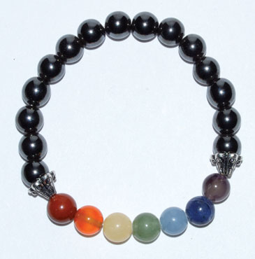 8mm Chakra/ Hematite - Click Image to Close