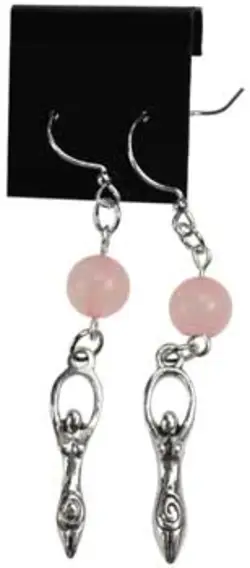 Rose Quartz Goddess earrings - Click Image to Close